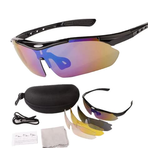 Polarized Cycling Glasses 4 Lens Clear Bike Glasses Eyewear Uv400 Proof