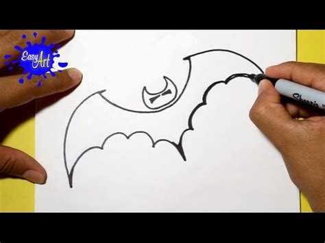 Como dibujar un Murciélago para Halloween fácil