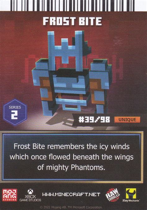 Minecraft Dungeons Arcade Series 2 Card 39 Armor Frost Bite Foil