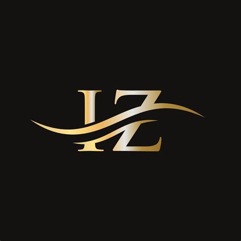 Iz Logo Design Vector Swoosh Letter Iz Logo Design Vector Art