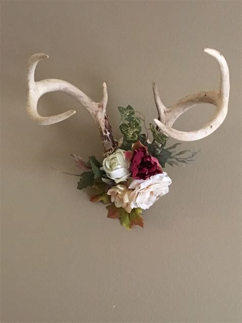 Deer Antlers With Flowers Floral Antlers Deer Antler Decor Antlers