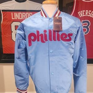 Philadelphia Phillies Powder Blue Mitchell and Ness Jacket New With ...