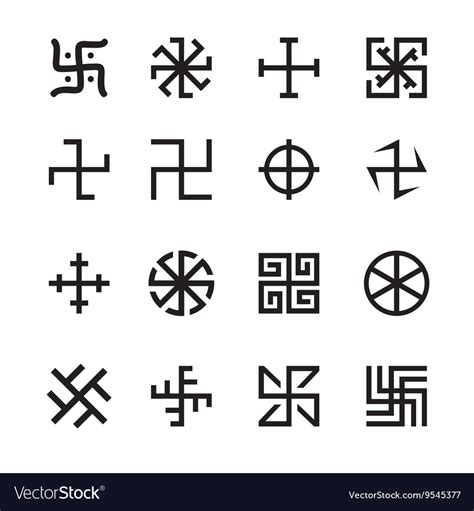 Swastika Cross And Others Symbols Icons Se Vector Image