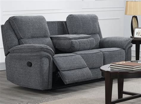 Belmont Grey Fabric Seater Recliner Sofa Upholstered