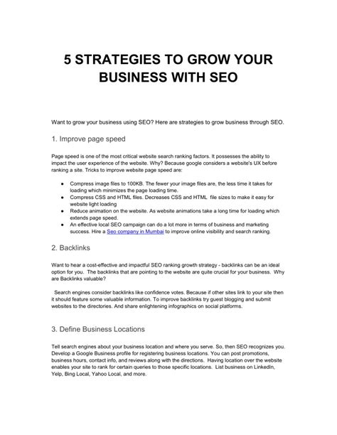 Ppt 5 Strategies To Grow Your Business With Seo Pdf Powerpoint Presentation Id11789131