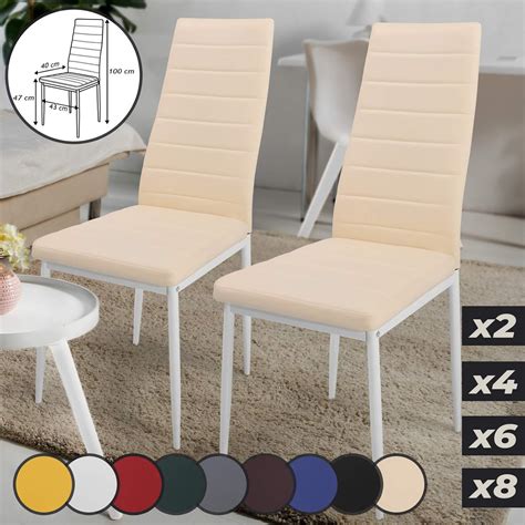 Chaises De Salle Manger Set De En Simili Cuir Pieds En