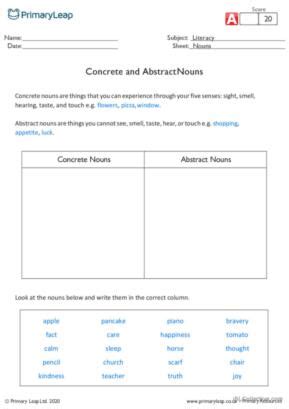 1 Abstract And Concrete Nouns English ESL Worksheets Pdf