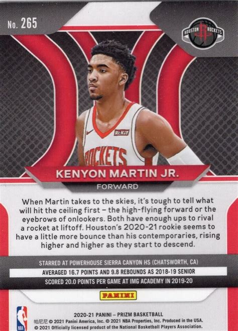 Panini Prizm Rookie Rc Kenyon Martin Jr Houston Rockets Ebay