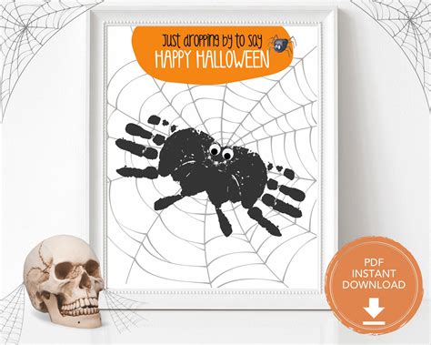 Spider Halloween Handprint Craft Diy Craft For Kids Art Etsy