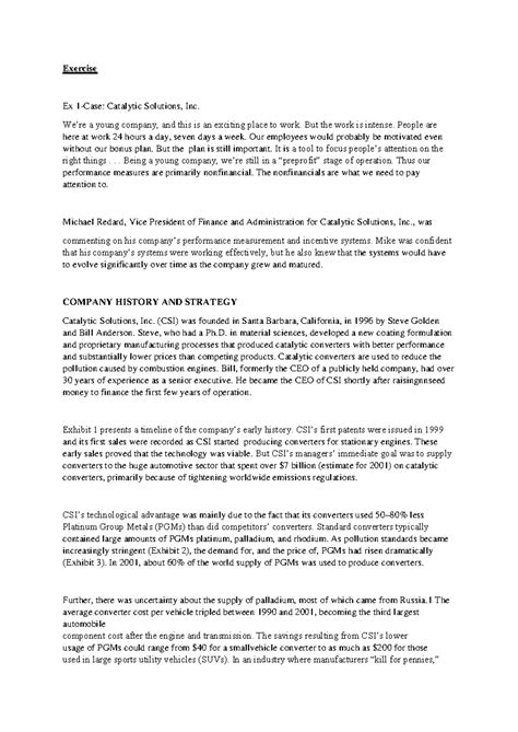 Catalytic Solutions Inc Case Study