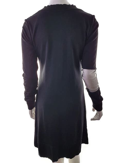 Frime T L Noir Longueur Genou Robe Pull Rayon Manche Longue Ebay