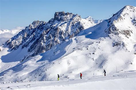 Winter Alps Landscape From Ski Resort Val Thorens Mont Blanc Is The