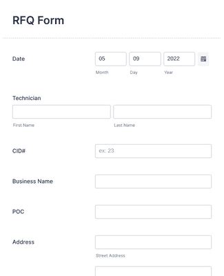 RFQ Form Template Jotform