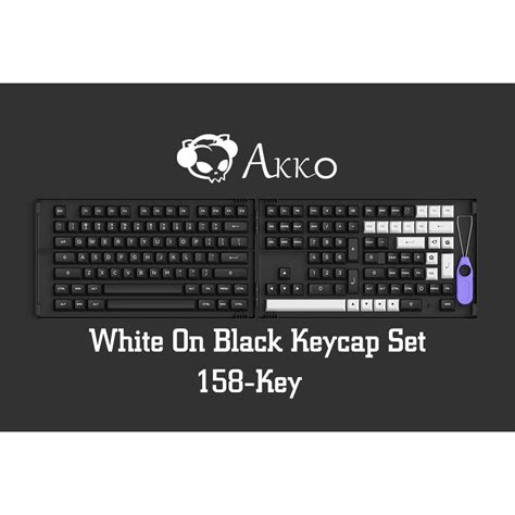 Akko Keycap White On Black Wob Asa Profile Pbt Keycaps Set Keys