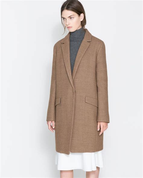 Image 2 Of Wool Blazer Coat From Zara Zara Coat Zara United Kingdom Brown Coat Eloise Alpaca