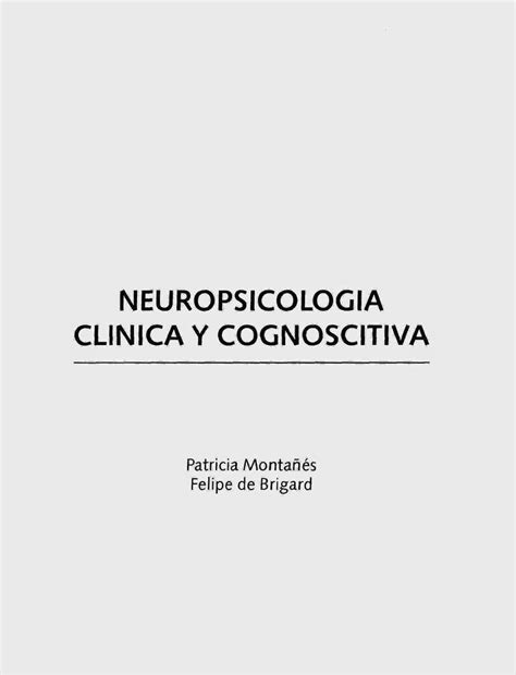 psicología en PDF NEUROPSICOLOGÍA CLÍNICA Y COGNOSCITIVA