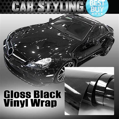 15x60 400mmx1520mm Gloss Black Glossy Vinyl Wrap Sticker Decal Sheet