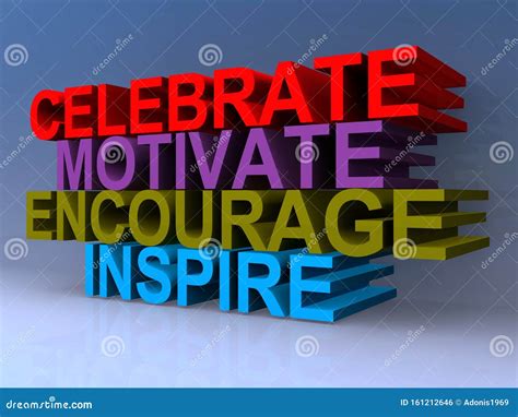 Celebrate Motivate Encourage Inspire Stock Illustration - Illustration of celebrate, background ...