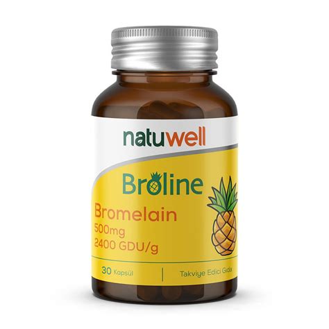 Natuwell Broline Обогащающая пища, содержащая бромелайн 500 мг 30 ...