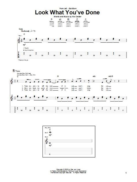 Jet Look What You Ve Done Sheet Music Notes Chords Sheet Music