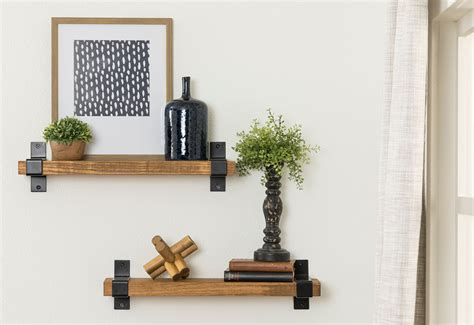 Del Hutson Industrial Grace Floating Wall Shelves Set Of 2