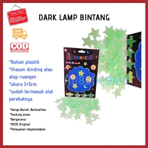 Jual Stiker Star Wall Dark Lamp Stiker Bintang Glow In The Dark Stiker