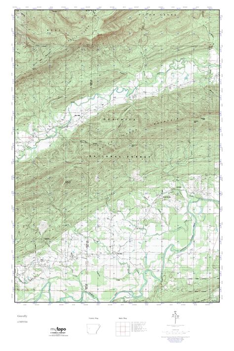 MyTopo Gravelly Arkansas USGS Quad Topo Map