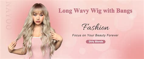 Amazon Nayoo Long Dirty Blonde Wigs With Bangs For Women Curly