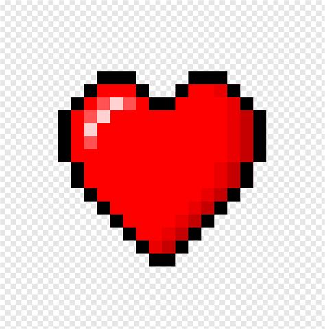 red heart illustration, 8-bit color, pixel art free png | Pixel art ...