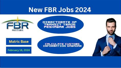 New FBR Jobs 2024 Matric Base Jobian Page