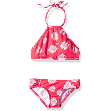 Billabong Billabong Girls Girls Daisy Day High Neck Bikini Set Sunset Red 14 Walmart