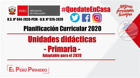 Unidades didácticas Primaria Adaptable para 2020