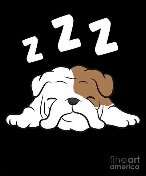 English Bulldog Sleeping Bulldog Pajama Funny Bulldog Digital Art by EQ ...