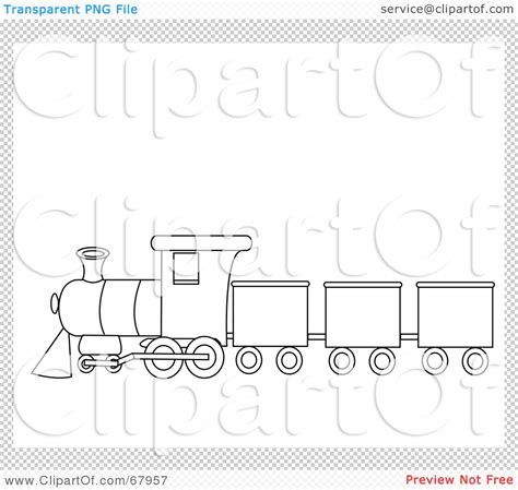 Royalty-Free (RF) Clipart Illustration of a Black And White Train ...