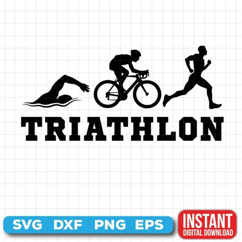 Triathlon SVG Triathlon Silhouette Artsy Style Digital Download - Etsy