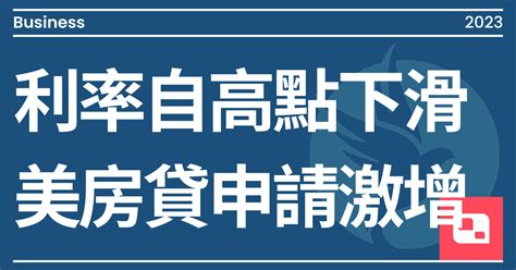 利率自高點下滑 美房貸申請激增｜方格子 Vocus