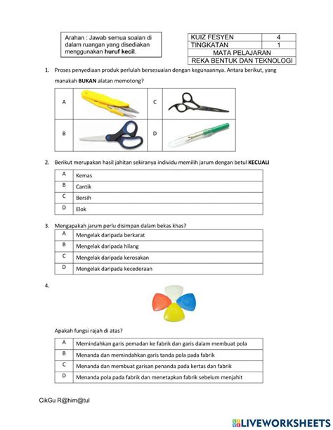 Kuiz Fesyen 4 1150027 G90039307 Liveworksheets