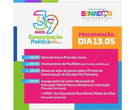 Portal Maltanet Senador Rui Palmeira Comemora Anos De Emancipa O