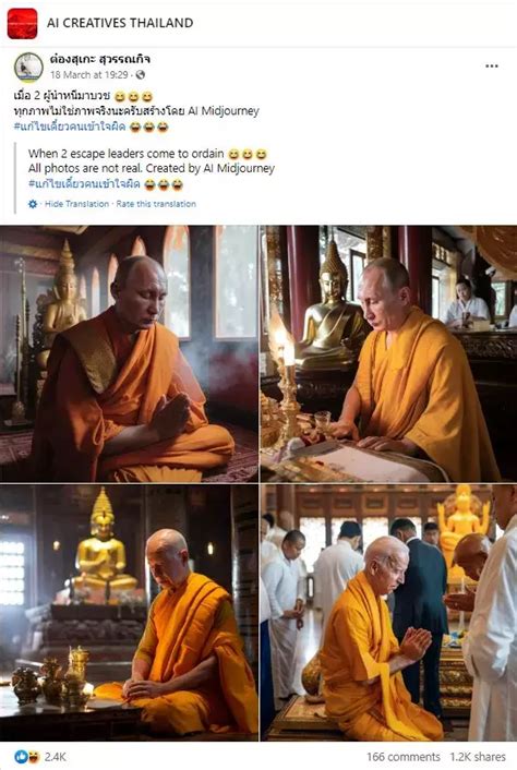 Ai Generated Photo Shows Russian President Vladimir Putin As Buddhist