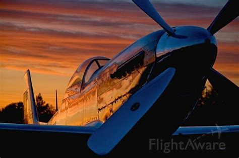 Sunset Reflects On Highly Polished P 51 Mustang Plane Photos Aircraft