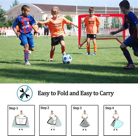 Set of 2 Portable Soccer Goals for Kids | Indoor Pop Up 4'x3' Toddler ...