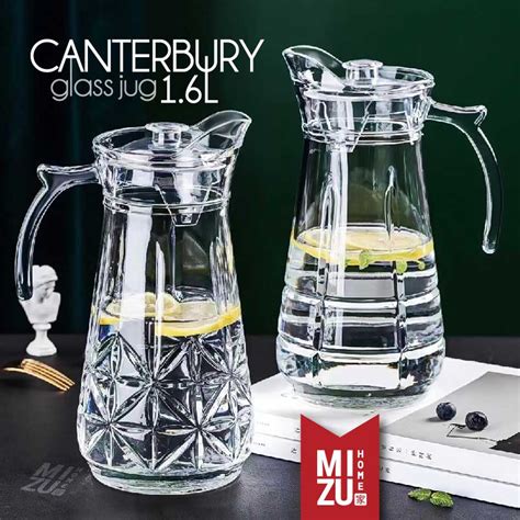 Jual MIZU CANTERBURY 1 6L Glass Jug Teko Kaca Bening Teko Air Minum Teh