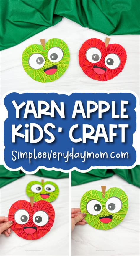 Yarn Apple Craft For Kids Free Template