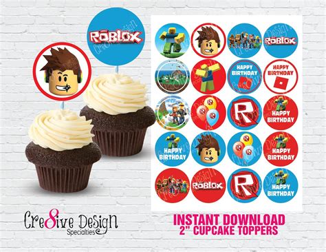 ROBLOX Cupcake Toppers Roblox Birthday Roblox Party Roblox Roblox