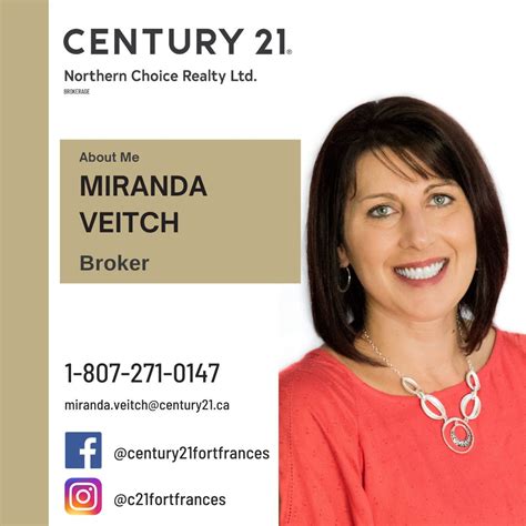 Fort Frances Real Estate Agent — Miranda Veitch About Me — Century 21