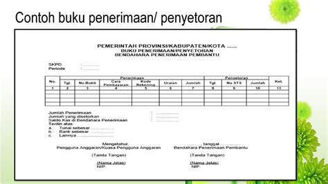 Contoh Pembukuan Bendahara