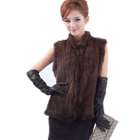 Aliexpress Buy New Arrivals Genuine Mink Fur Vest Women Knitted