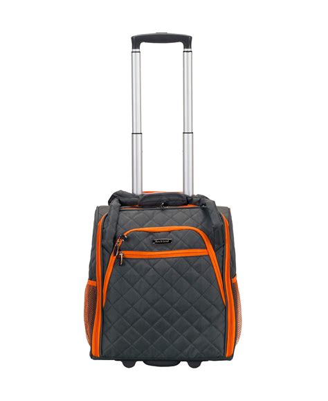 Rockland Melrose Upright Wheeled Underseater Carry-On Luggage, Charcoal ...