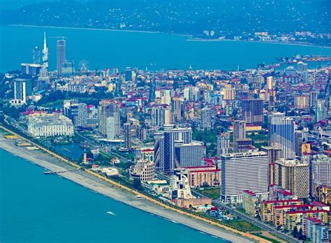 Batumi Georgia June 09 2015 Aerial View Of Seaside City On Black