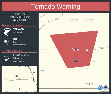 NWS Tornado On Twitter Tornado Warning Including Aurora NE Until 4 45